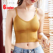 キャミソール ブラトップ レディース 女性 トップス インナー ノースリーブ Uネック ショート丈 カップ入り カップ付き 無地 ホワイト ブラック シンプル クール かっこいい スポーティ タイトファッション 夏