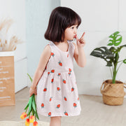 ワンピース ノースリーブ ベビー キッズ 子供服 女児 女の子 ラウンドネック 膝丈 ミディアム フレア ウエスト切り替え 春 夏 可愛い キュート カラバリ豊富