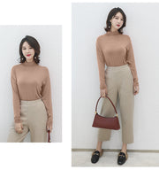カットソー 長袖 ハイネック タートルネック レディース 女性 婦人服 トップス 無地 単色 シンプル プルオーバー 定番 おしゃれ 大きいサイズ