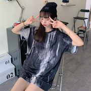カットソー 半袖 Tシャツ チュニック タイダイ レディース 女性用 トップス オーバーサイズ おしゃれ かわいい カジュアル 体型カバー