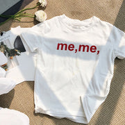 Tシャツ 半袖 丸首 クルーネック キッズ 子供服 男女兼用 女の子 男の子 英字プリント シンプル かわいい おしゃれ 90 100 110 120 130