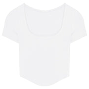 カットソー 半袖 レディース トップス 単品 スクエアネック 無地 単色 リブ ショート丈 Tシャツ 定番 着回し フィット セクシー シンプル 可愛い カジュアル おしゃれ お出かけ 女の子 女性用 婦人服 白 黒 ブラウン