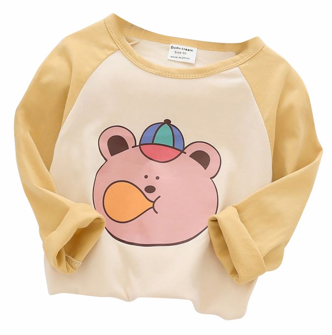 Tシャツ カットソー 長袖 トップス キッズ ベビー クマ バリエーション画像