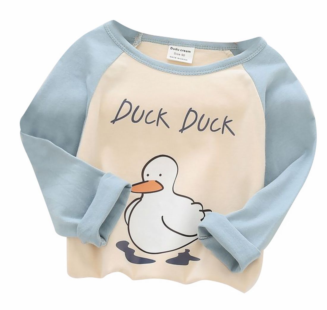 Tシャツ カットソー 長袖 トップス キッズ ベビー アヒル バリエーション画像