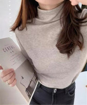 カットソー 長袖 ハイネック ボトルネック 細リブ レディース 婦人服 シンプル 無地 トップス おしゃれ オフィスファッション 通勤 普段使い デイリー 防寒