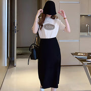 Tシャツ カットソー レディース 女性 トップス 半袖 丸首 ラウンドネック クルーネック フロントプリント フロントロゴ 英語 ブラック ホワイト ブルー シンプル カジュアル ラフ ストリート系 おしゃれ 可愛い キュート 部屋着 ルームウェア 春 夏