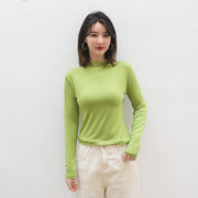 カットソー 長袖 ロンT ロングTシャツ レディース 大きいサイズ トップス ハイネック オフネック 無地 シンプル カジュアル