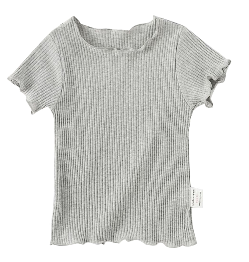 半袖カットソー リブニット 子供服 キッズ ベビー 男の子 グレー バリエーション画像