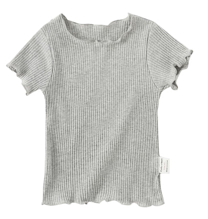 半袖カットソー リブニット 子供服 キッズ ベビー 男の子 グレー バリエーション画像