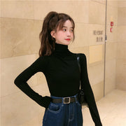 カットソー Tシャツ レディース トップス 長袖 ハイネック ハイネックカットソー ハイネックTシャツ 無地 シンプル カジュアル