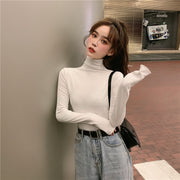 カットソー Tシャツ レディース トップス 長袖 ハイネック ハイネックカットソー ハイネックTシャツ 無地 シンプル カジュアル