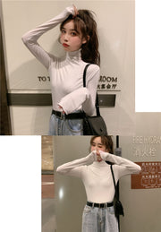 カットソー Tシャツ レディース トップス 長袖 ハイネック ハイネックカットソー ハイネックTシャツ 無地 シンプル カジュアル