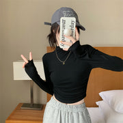 カットソー 長袖 ロングTシャツ レディース 女性 トップス ハイネック 無地 単色 シンプル 大きいサイズあり 着回し力 合わせやすい お洒落 お出かけ 普段使い 婦人服
