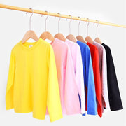 ロングTシャツ ロンT 長袖 キッズ ジュニア 男の子 女の子 子供服 カットソー ラウンドネック 無地 シンプル カジュアル