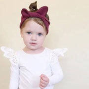 長袖カットソー Tシャツ 子供用 レース かわいい キュート おしゃれ キッズ 女児 女の子 ガール 子ども 幼児 ベビー 無地