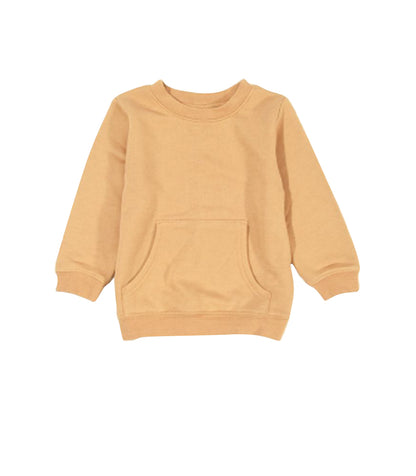 トレーナー 裏毛 長袖 カンガルーポケット 子供服 キッズ キャメル バリエーション画像