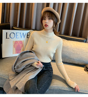 ハーフタートルネックニット 長袖 レディース トップス ニット タートルネック ハイネック かわいい 可愛い おしゃれ シンプル 無地 カジュアル きれいめ カラバリ豊富 白 赤 黒