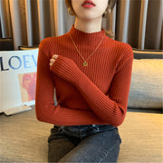 ハーフタートルネックニット 長袖 レディース トップス ニット タートルネック ハイネック かわいい 可愛い おしゃれ シンプル 無地 カジュアル きれいめ カラバリ豊富 白 赤 黒
