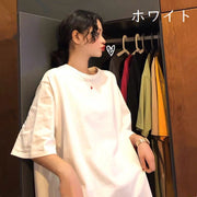 Tシャツ レディース トップス カットソー 半袖 クルーネック シンプル 無地 カジュアル 定番 スタンダード カラバリ豊富 ラウンドネック 丸首 婦人服 白 黒 青 黄色 緑 ピンク