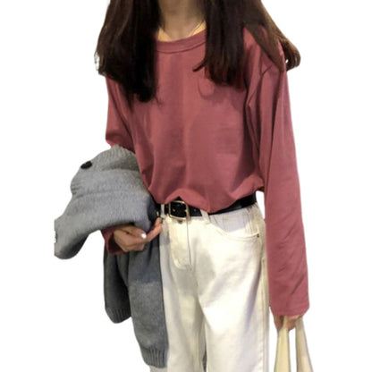 ロングTシャツ ロンT 長袖 レディース トップス カットソー レンガ バリエーション画像