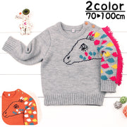 セーター ニット キリン 長袖 クルーネック プルオーバー 肩ボタン ベビー服 子供服 キッズ トップス 可愛い かわいい おもしろい ユニーク 秋 冬 女の子 男の子 女児 男児 ベビーウェア 赤ちゃん 幼児 児童 子供用 子ども服 こども服 70cm 80cm 90cm 100cm