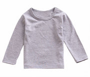 長袖Tシャツ カットソー 子供服 こども服 ベビー服 ベビーウェア トップス 春秋冬 無地 シンプル ロングスリーブ クルーネック ラウンドネック キッズ 男の子 女の子 男児 女児 幼児 小学生 80cm  90cm  100cm 110cm 120cm