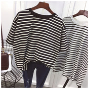Tシャツ 半袖Tシャツ カットソー レディース 女性用 プルオーバー 半袖 ラウンドネック ボーダー ストライプ ゆったり カジュアルコーデ かわいい おしゃれ