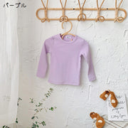 長袖Tシャツ Tシャツ 長袖 カットソー キッズ 子供服 ベビー ジュニア 女の子 男の子 トップス 無地 シンプル 着回し 定番 かわいい カジュアル お出かけ 通学 通園 カラバリ豊富