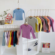 長袖Tシャツ Tシャツ 長袖 カットソー キッズ 子供服 ベビー ジュニア 女の子 男の子 トップス 無地 シンプル 着回し 定番 かわいい カジュアル お出かけ 通学 通園 カラバリ豊富