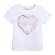 Tシャツ 子供服 半袖 スパンコール 色が変わる ハート ユニコーン 女の子 男の子 トップス キッズ ベビー かわいい