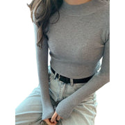 ニット レディース トップス 長袖 ハイネック 女性用 リブ シンプル 無地 定番 スタンダード ベーシック 着回し カジュアル 秋 冬