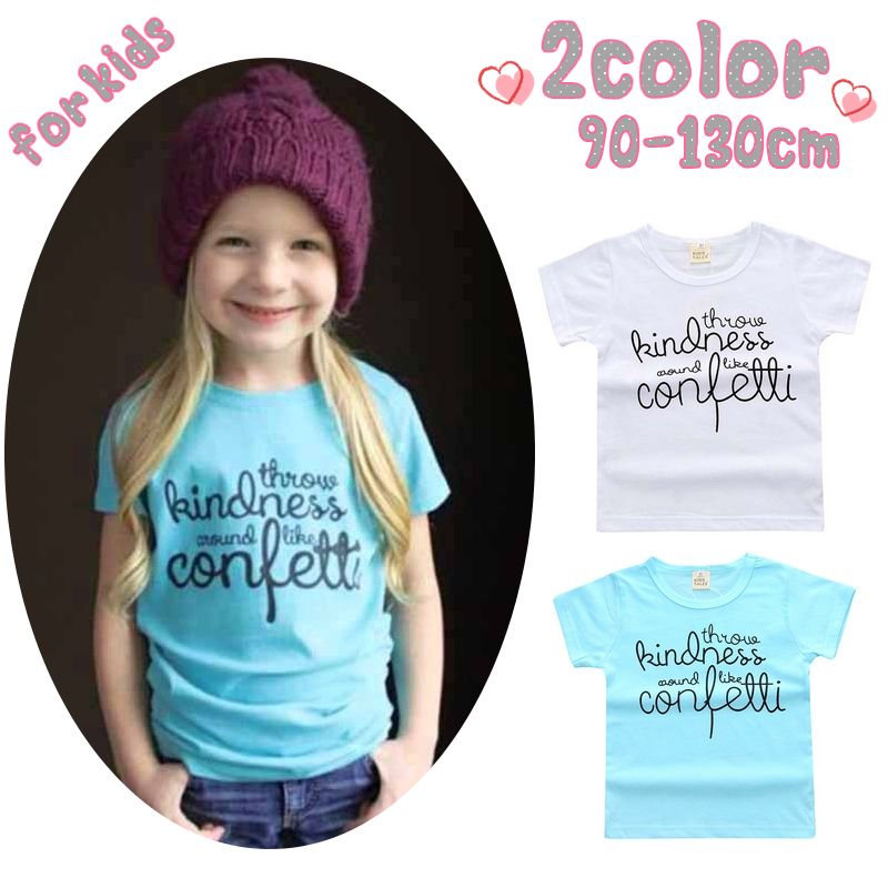 Tシャツ 半袖 ラウンドネック 英字ロゴ キッズ 子供服 男の子 女の子 かわいい シンプル デイリー おしゃれ トップス プルオーバー 通園 通学 カジュアル スタンダード 男児 女児