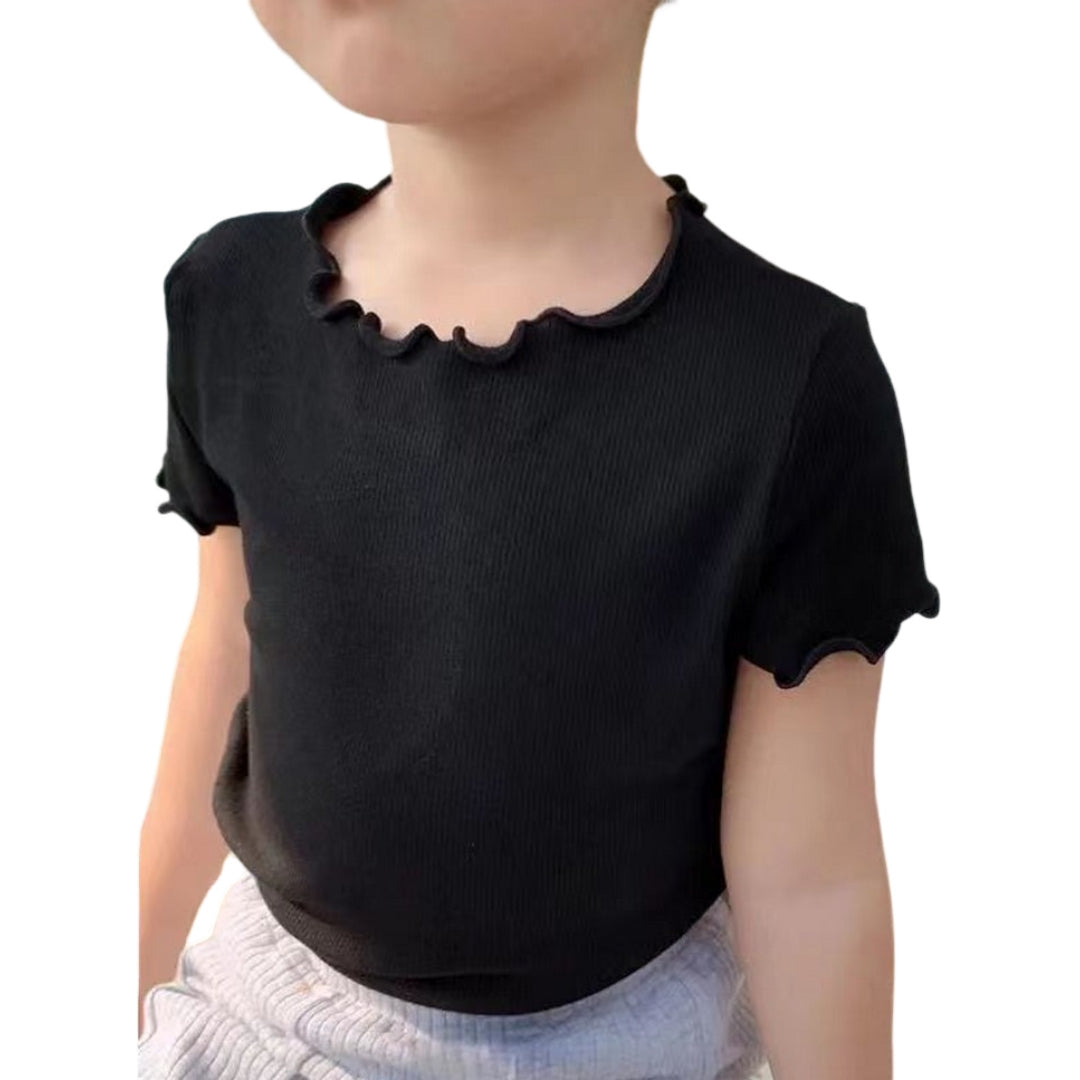 カットソー 半袖 子供服 キッズ ベビー 女の子 ブラック バリエーション画像