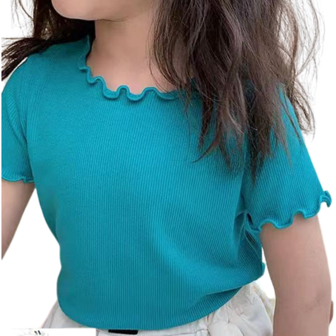 カットソー 半袖 子供服 キッズ ベビー 女の子 ブルー バリエーション画像