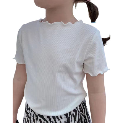 カットソー 半袖 子供服 キッズ ベビー 女の子 ホワイト バリエーション画像