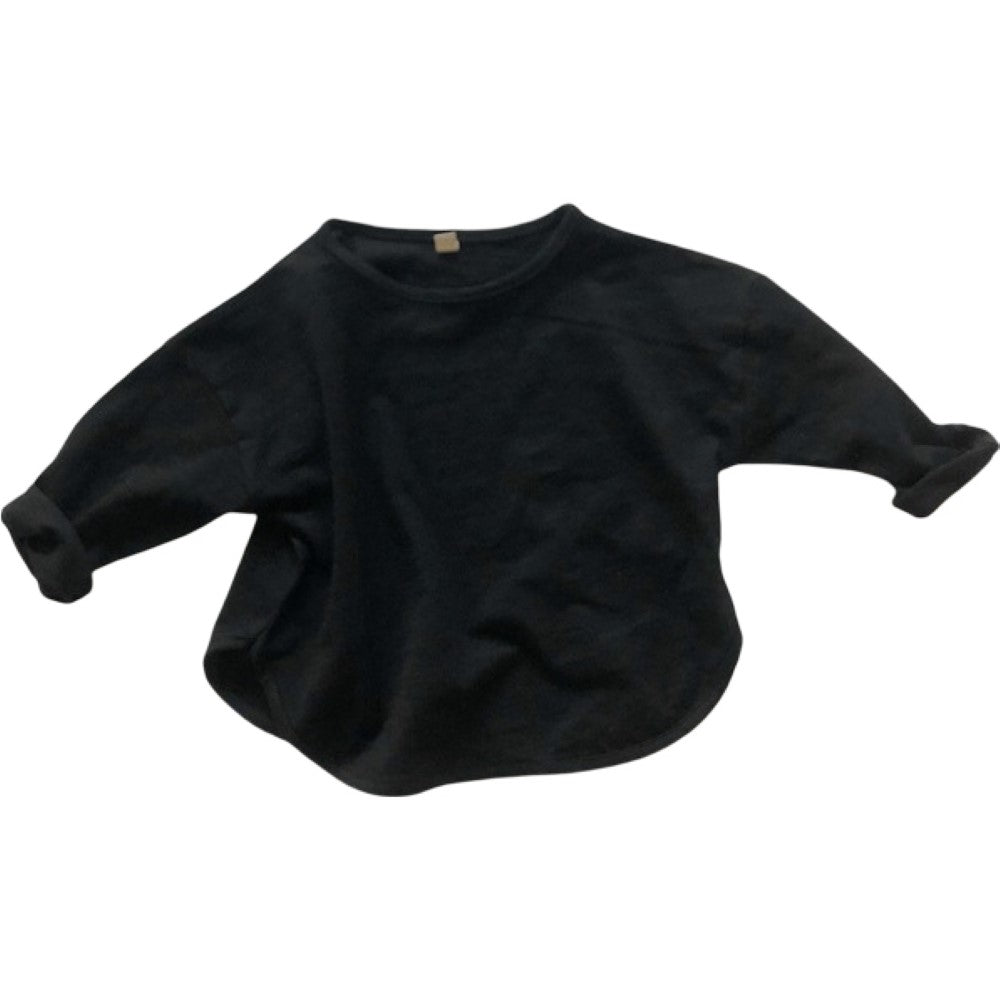 ロングTシャツ カットソー キッズ ベビー 子供用 男の子 女の子 トップス 長袖 前ボタン ラウンドネック ラウンドカット 無地 単色 シンプル お洒落 お出かけ 着回し力 合わせやすい 普段使い 女児 男児 子供服