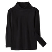 長袖カットソー ロングTシャツ ロンT キッズ ジュニア 子供服 トップス ハイネック 起毛 防寒 暖かい 秋冬 無地 シンプル