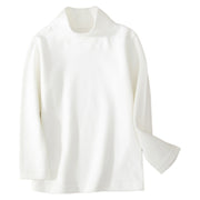 長袖カットソー ロングTシャツ ロンT キッズ ジュニア 子供服 トップス ハイネック 起毛 防寒 暖かい 秋冬 無地 シンプル