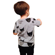 Tシャツ 半袖 トップス キッズ ベビー 女の子 男の子 子供服 ラウンドネック プリント 総柄 かわいい おしゃれ カジュアル 子供用 カットソー 通園 通学
