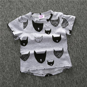 Tシャツ 半袖 トップス キッズ ベビー 女の子 男の子 子供服 ラウンドネック プリント 総柄 かわいい おしゃれ カジュアル 子供用 カットソー 通園 通学
