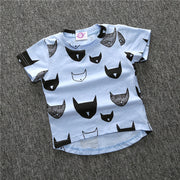 Tシャツ 半袖 トップス キッズ ベビー 女の子 男の子 子供服 ラウンドネック プリント 総柄 かわいい おしゃれ カジュアル 子供用 カットソー 通園 通学