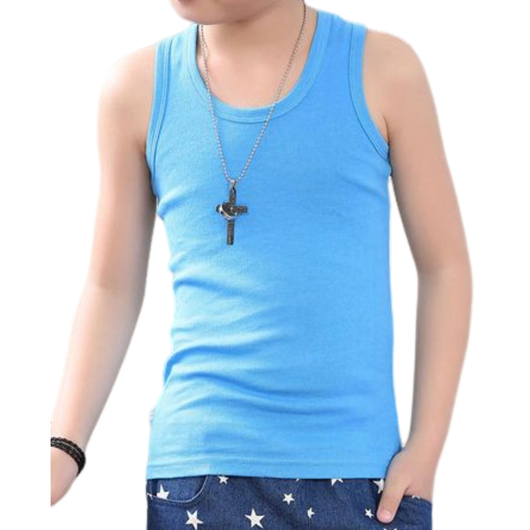 タンクトップ キャミソール キッズ 女の子 男の子 子供服 タンクトップ×ブルー バリエーション画像