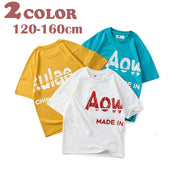 Tシャツ ラウンドネック 半袖 子供服 子供 キッズ 男の子 女の子 プリント 英字 夏服 かわいい 普段着 デイリー ファッション おしゃれ お出かけ