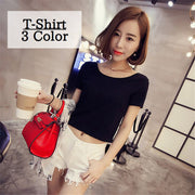カットソー Tシャツ 半袖 レディース 女性 女子 トップス ボートネック ショート丈 シンプル 無地 すっきり へそ出し おしゃれ 着回し カジュアル かわいい 夏