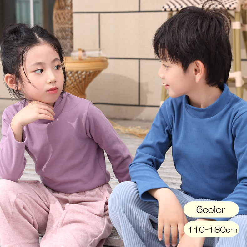 カットソー タートルネック キッズ ジュニア 子供 大人 男の子 女の子 女性 トップス 長袖 ハイネック 無地 単色 シンプル かわいい おしゃれ