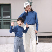 カットソー タートルネック キッズ ジュニア 子供 大人 男の子 女の子 女性 トップス 長袖 ハイネック 無地 単色 シンプル かわいい おしゃれ