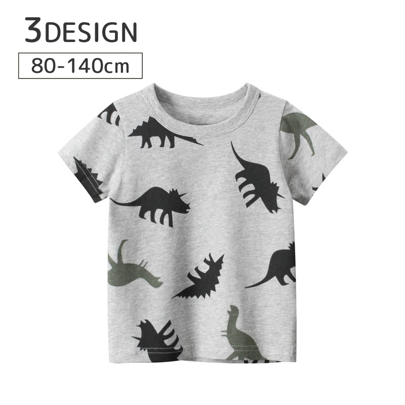 キッズ Tシャツ キッズ 子供服 男の子 女の子 半袖 プリント 可愛い かっこいい おしゃれ 丸首 柄 おもしろ かわいい 恐竜 プレゼント 春 夏 カジュアル