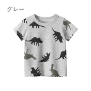 キッズ Tシャツ キッズ 子供服 男の子 女の子 半袖 プリント 可愛い かっこいい おしゃれ 丸首 柄 おもしろ かわいい 恐竜 プレゼント 春 夏 カジュアル