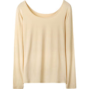 長袖Tシャツ ロングTシャツ レディース 女性 トップス インナー Uネック プルオーバー 長袖 スリム フィット 無地 単色 カットソー シンプル ソリッドカラー カジュアル 普段使い 着回し力 婦人用