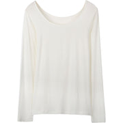 長袖Tシャツ ロングTシャツ レディース 女性 トップス インナー Uネック プルオーバー 長袖 スリム フィット 無地 単色 カットソー シンプル ソリッドカラー カジュアル 普段使い 着回し力 婦人用
